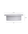 Side view of 2 Inch White Desk Grommet for Wire Pass Through and Cable Hole Cover with removable lid, showing dimensions.