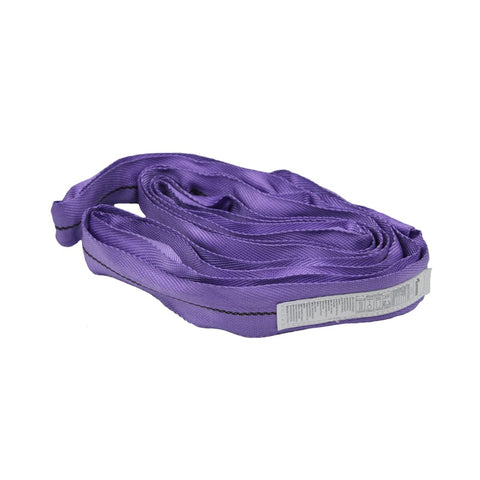 Endless Round Slings 1 Inch Polyester Spanset Lifting Straps, Endless Loop Rigging Gear, Durable Purple, coiled view
