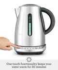 Temp Select Hot Water Kettle For Tea And Coffee Lovers, 57 Oz brushed stainless steel electric kettle with five temp settings