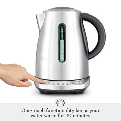 Temp Select Hot Water Kettle For Tea And Coffee Lovers, 57 Oz brushed stainless steel electric kettle with five temp settings