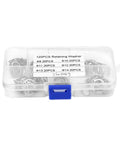 Stainless Steel Circlip Assortment 120 Piece Snap Ring Kit For Machinery Automotive And Industrial Use 9mm To 14mm Size Range Rust Resistant C Clip Retaining Ring Set For Pro Grade Heavy Duty Projects in a plastic box