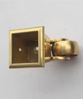 Heavy Duty Brass Caster Wheels For Furniture Slick Polished Gold Vintage Casters square cup mount detail with swivel rotation.