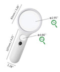 Handheld Magnifier With Light 3X And 45X Dual Magnification Loupe 3 LED Illumination For Reading Small Print Jewelry Inspection And Hobby Crafts White
