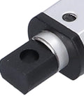 Close-up of the end connector of a Compact 12V Mini Linear Actuator With No Fuss Operation Aluminum Tube Frame.