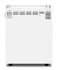 Rear view of Kickass Semi Professional Espresso Machine With PID Temperature Precision and Programmable Volumetric Controls in glossy white finish.