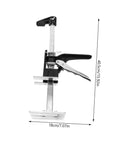 Heavy Duty 2 Piece Furniture Lifter Jack Tools Clear Adjustment Markings For Hassle Free Door Cabinet And Sofa Moving close up of manual lifting tool with measurement markings.