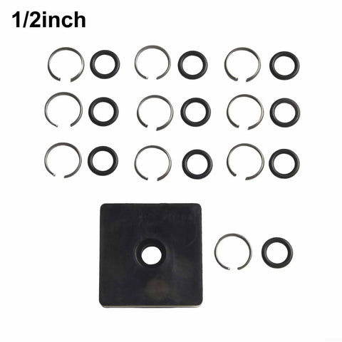 Beefed Up 1/2 Inch Wrench Retainer Ring Kit With O Rings And Anvil Install Tool showing 10 retainer and O rings set