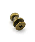30 Pack Brass Head Chicago Screws With Nickel Plating, slotted round head binding post in brass finish for leathercraft.