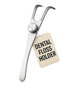 Compatible With Floss Refills Refillable Stainless Steel Dental Floss Holder with reusable floss pick, front view