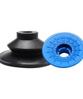 PKBG110 Dual Stage Industrial Vacuum Suction Cup Chuck In Vibrant Blue Heavy Duty Pneumatic Rubber Gripper Accessory view showing blue and black suction cups.