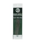 Select Hackle Grizzly 12 Pack Feathers For Fly Tying, Premium Rooster Cape Hackle in packaging front view