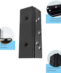 Heavy Duty Bed Frame Brackets Set Of Two With Screws Built Dang Strong Double Hook Headboard Connectors For Wooden Beds, close-up view.