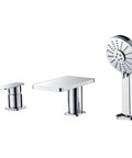 HomeStock Handheld Shower System with Solid Brass Construction and Polished Chrome Finish for Bathroom, featuring three components.