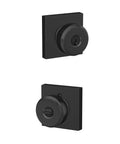 Bowery Door Knob With Collins Trim Slick Matte Black Finish Keyed Entry Lock With 2 Keys Includes Self Aligning Screws For Quick Install