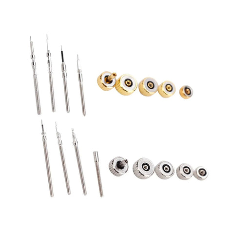 Stainless Steel Watch Crown And Stem Replacement Kit With Multiple Sizes For Easy Repair Pro Grade Parts For Watchmakers And DIY Enthusiasts