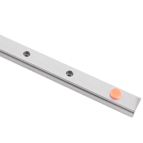 400mm Steel Miniature Linear Sliding Rail Guide With Two Blocks, detailed view of steel rail section, used for precise linear motion
