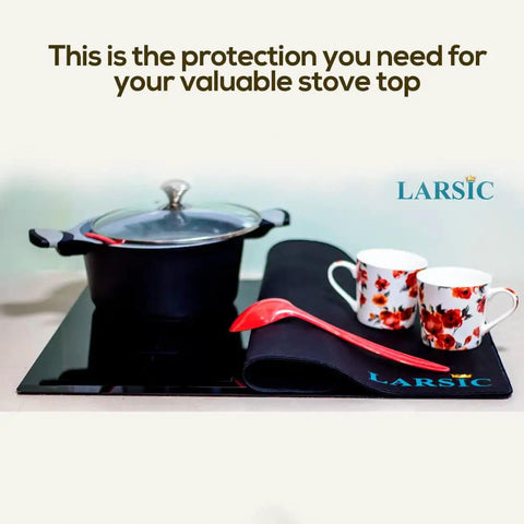 Stove Top Protector Cover For Electric Cooktops And Laundry Area Keeps Your Kitchen Tidy Anti Slip Waterproof Pad with pot and mugs