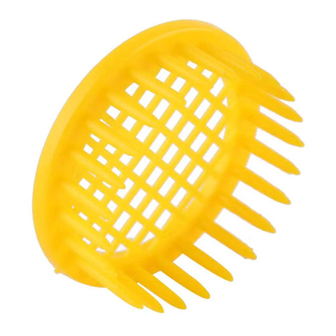 Plastic queen cage from Six Piece Beekeeping Queen Rearing Box Kit With Plastic Queen Cages For Isolation DIY Queen Production Pro Grade ABS.