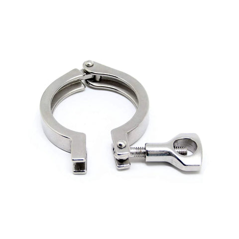 QiiMii 2-inch stainless steel sanitary clamp with single-pin tri-clamp, includes silicone gasket