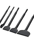 5 Piece SDS Plus Tile Removal Chisel Set For Rotary Hammers With Wide Bent Angled Tips Grooving And Point Chisels For Masonry Concrete Brick Tiles Stone Heavy Duty Pro Grade For Pros And Diyers