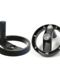 Rock Solid Two Spoke Foldable Hollow Handwheel With Crank Handle And 10 To 20mm Bore for industrial lathe and milling machines.
