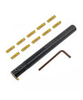 Pro Grade Grooving Cut Off Cutter Set With MGMN200-G Holder And 3020 Tool, 16mm Shank, showing insert holder and inserts