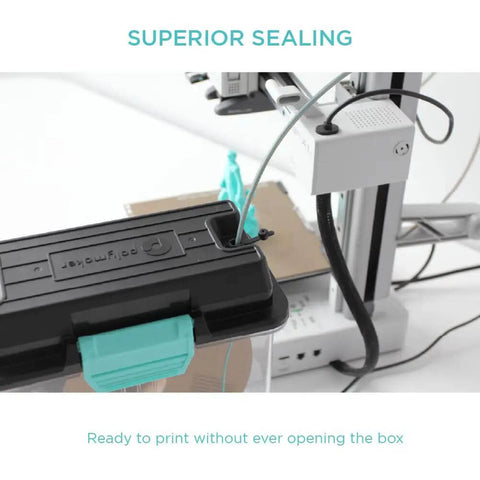 PolyDryer Box 3D Printing Filament Storage And Continuous Sealing System connected to 3D printer for moisture protection