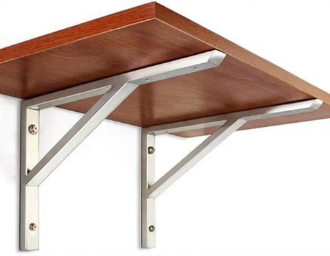 Heavy Duty Stainless Steel Corner Wall Bracket Thickened Triangular Support Frame L Shaped Shelf Holder under wooden shelf