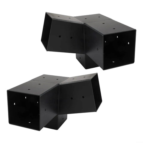 All Weather Slanted Roof Pergola Bracket Kit For 4x4 Wood Posts Steel Wall Mounts For Porch Gazebo And Backyard Structures Black Coated