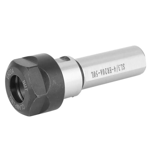 Heavy Duty Ground Manganese Steel Er20A Shaft Extender Sleeve for CNC milling, showing hex nut and shank detail.