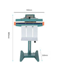 Commercial Foot Pedal Impulse Sealer Makes Your Shop Run Smooth. Adjustable Temp Heat Sealing Machine dimensions 550mm x 880mm.