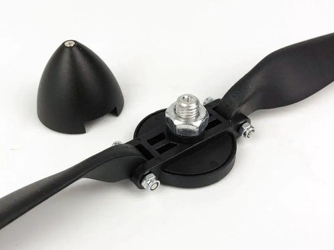 RC Folding Propeller 8x4.5 With 35mm Hub And Plastic Spinner Cap For RC Plane, Shaft Diameters 3.0/3.17/4.0/5.0mm, Includes Spinner Cap, Durable High Efficiency Prop For Smooth No Drama Flight