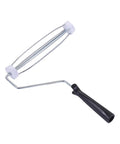 9 Inch Adjustable Paint Roller Set With Telescoping Extension Pole And Woven Fleece Covers For Walls And Ceilings Smooth Glide White Frame Easy Hustle Painting Kit - Close-up of roller frame.