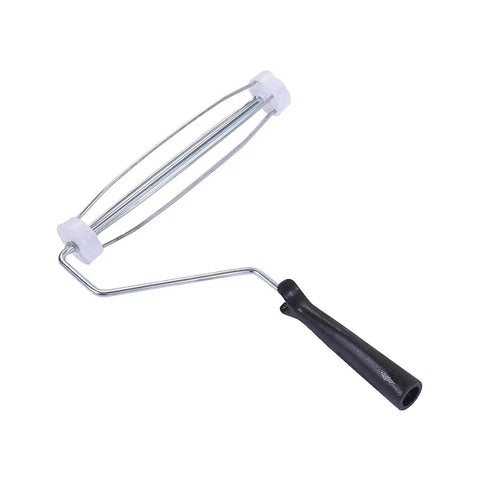 9 Inch Adjustable Paint Roller Set With Telescoping Extension Pole And Woven Fleece Covers For Walls And Ceilings Smooth Glide White Frame Easy Hustle Painting Kit - Close-up of roller frame.
