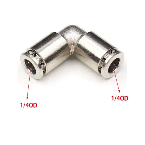 Stainless Steel Quarter Inch Tube Push To Connect Fittings 90 Degree Elbow Quick Connect For Air Line Outer Diameter One Quarter Inch No Hassle