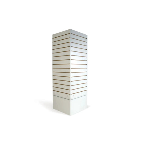 Compact Rotating Slatwall Display Cube With Smooth Spinning Design And Rock Solid Heavy Duty Build For No Sweat Assembly And Top Shelf Product Browsing On Sales Floors And Showrooms