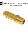 5 Piece Hose Barb Fittings Kit One Quarter Inch Barb To One Quarter Inch NPT Male Brass Adapter Connector With Hose Clamp Durable