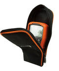 Heavy Duty Multimeter Carrying Case With Rugged 600D Nylon Material And Secure PVC Zipper, holding a digital meter.