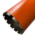 6-inch aggressive wet core diamond drill bit for concrete with 1-1/4-7 threaded arbor, orange body