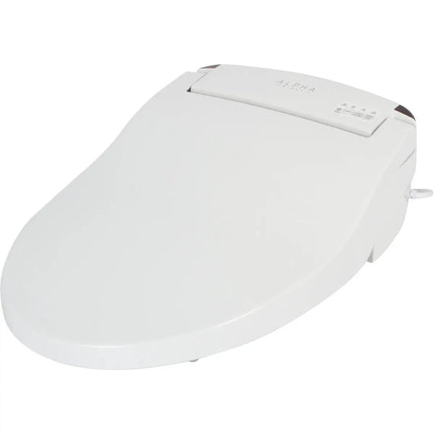 Dead Quiet Elongated Bidet Toilet Seat Delivers Endless Warm Water And A Self Cleaning Brushless Nozzle For Serious Hygiene, in white.