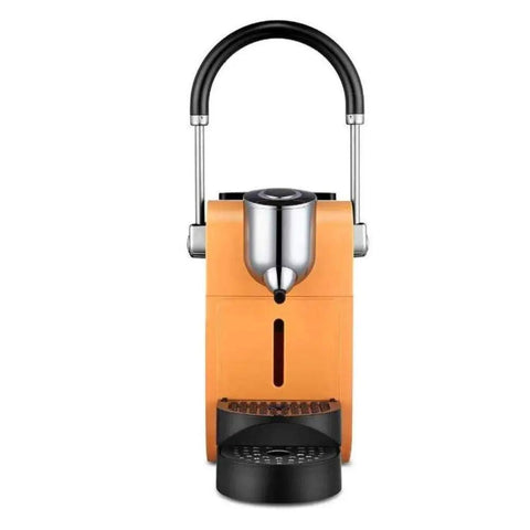 Fully Automatic Espresso Machine With Smart Digital Controls And Silky Milk Frothing Technology For On Point Cappuccinos front view in orange color.