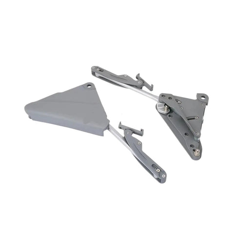 Heavy Duty Cabinet Flip Up Hydraulic Door Hinge with Lift Assist and Soft Close Pneumatic Buffer, vertical lift design.