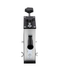 Adjustable Manual Wire Stripper Drill Attachment Tool For Electric Wires And Cables, compact aluminum design with handle and adjustable knobs.