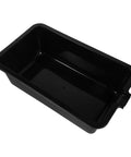DIYEAH Portable Oil Drain Bowl 6 Liter Black Heavy Duty Automotive Spill Tray With Ergonomic Handle top view of sturdy black plastic bowl.