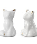 Level Up Your Bathroom Vibe With This Dope Set Of Ceramic Cat Toilet Bolt Covers And Floor Screw Caps Rust Proof Maximalist Accent For Hiding Ugly Base Screws Forever. White porcelain cat figures with gold accents.