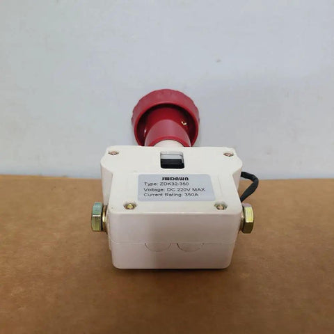 Emergency Stop Switch Disconnector On Off Manual Scram For Electric Forklifts Pallet Trucks And Golf Carts ZDK32 350A 220V Heavy Duty Safety Stop Button, red