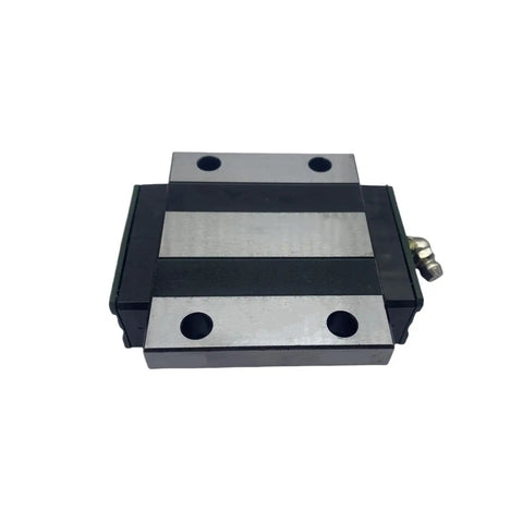 Top Shelf Premium Steel Linear Motion Guide Rail Slider Block Kit For Tight CNC And 3D Printer Rigs, front view of steel block
