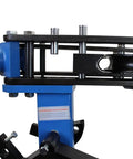 Close-up of Built Tough 10 Ton Electric Hydraulic Pipe Bender showing the hydraulic ram and control mechanism for steel tubing.