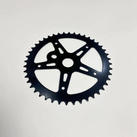 Black 44T sprocket from 2 Inch Cup Bike Bottom Wide Pedal Crank Kit With 44T Sprocket, 165mm Crank Arm, One Piece Crank Kit For 26 Inch Bikes