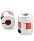 Beefy 8Mm To 8Mm Bore Aluminum Plum Flexible Shaft Coupling, red and silver, for Servo and Stepper Motors D20xL25, 3D Printer CNC DIY Encoder